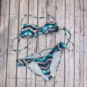 PacSun tie dye blue and grey bikini❗️